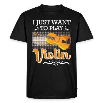 Musicien Je suis assez Je joue du violon maintenant - T-shirt Premium bio Homme - noir - Devant - Nico (187cm)