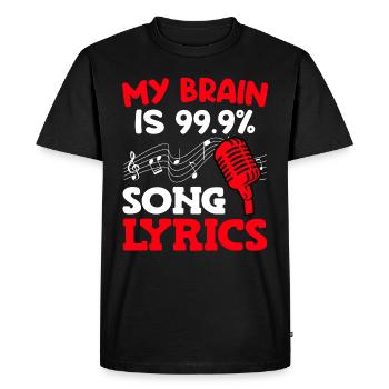 Chanteurs Mon cerveau chante à 99,9% des paroles - T-shirt Premium bio Homme - noir - Devant - Nico (187cm)