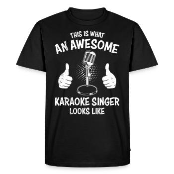 This is what a cool karaoke singer looks like singing - Men's Premium Organic T-Shirt - black - Front - Nico (187cm)