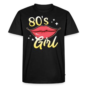 Music I'm an 80's girl - Men's Premium Organic T-Shirt - black - Front - Nico (187cm)