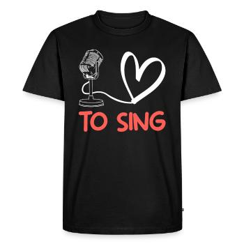 chanteur j'aime chanter - T-shirt Premium bio Homme - noir - Devant - Nico (187cm)