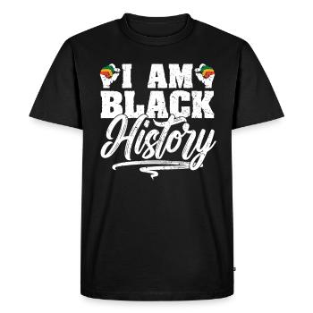 Je suis noir Histoire Afro-Américain Juneteenth - T-shirt Premium bio Homme - noir - Devant - Nico (187cm)