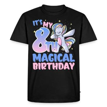 C’est mon 8ème anniversaire magique - T-shirt Premium bio Homme - noir - Devant - Nico (187cm)
