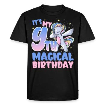 C’est mon 9ème anniversaire magique - T-shirt Premium bio Homme - noir - Devant - Nico (187cm)