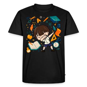 Dabbing Boy Premier jour d’école Élève Enfant - T-shirt Premium bio Homme - noir - Devant - Nico (187cm)