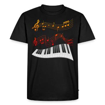 music play piano pianist i love sheet music - Men's Premium Organic T-Shirt - black - Front - Nico (187cm)
