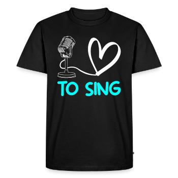 chanteur j'aime chanter - T-shirt Premium bio Homme - noir - Devant - Nico (187cm)
