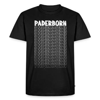 Paderborn Germany City Font Skyline Home - Men's Premium Organic T-Shirt - black - Front - Nico (187cm)