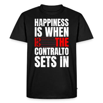 Le bonheur c'est quand l'alto utilise des notes de musique - T-shirt Premium bio Homme - noir - Devant - Nico (187cm)