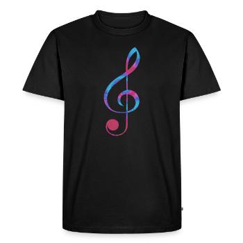 clef j'aime les notes de musique - T-shirt Premium bio Homme - noir - Devant - Nico (187cm)