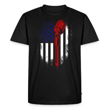 USA drapeau chanteur chanteur américain chantant - T-shirt Premium bio Homme - noir - Devant - Nico (187cm)