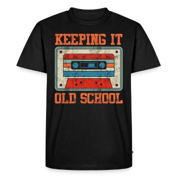 Keeping it old school cassette recorder cassettes - Men's Premium Organic T-Shirt - black - Front - Nico (187cm)