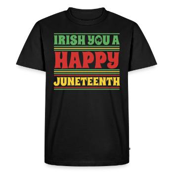 Irlandais Vous Un joyeux Juneteenth Célébrez la fierté noire - T-shirt Premium bio Homme - noir - Devant - Nico (187cm)