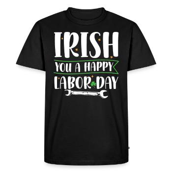 Irlandais Vous Joyeux Fête du Travail Trèfle Vert - T-shirt Premium bio Homme - noir - Devant - Nico (187cm)