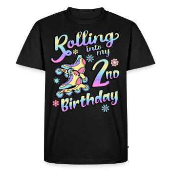 Rolling Into My 2nd Birthday Roller Skater Inline - Men's Premium Organic T-Shirt - black - Front - Nico (187cm)