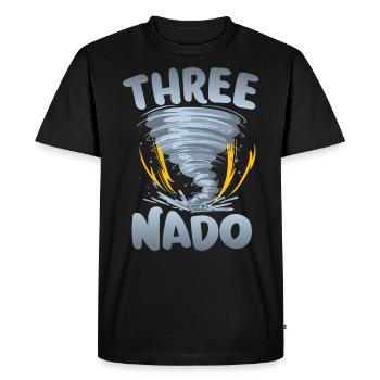 Trois avertissements cycloniques 3e anniversaire | Tornade - T-shirt Premium bio Homme - noir - Devant - Nico (187cm)