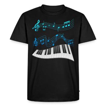music play piano pianist i love sheet music - Men's Premium Organic T-Shirt - black - Front - Nico (187cm)