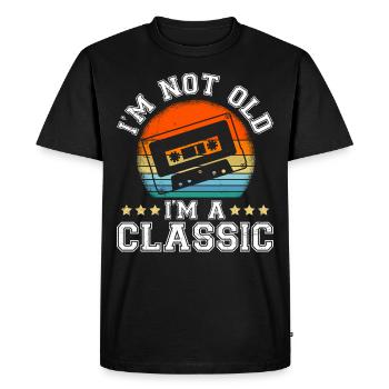Je ne suis pas démodé je suis cassettes classiques - T-shirt Premium bio Homme - noir - Devant - Nico (187cm)