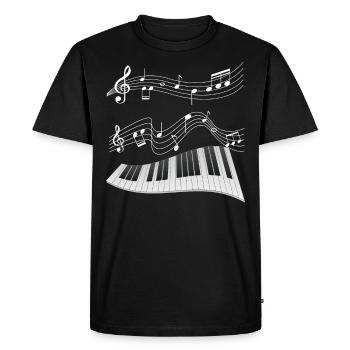 Musique Jouer du piano Pianiste J’aime les partitions - T-shirt Premium bio Homme - noir - Devant - Nico (187cm)