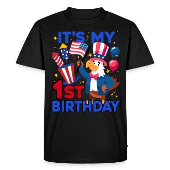 It's my 1st birthday Firecracker Kid 4th Of - Men's Premium Organic T-Shirt - black - Front - Nico (187cm)