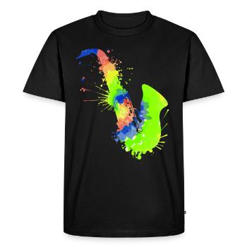 Jazz Band Orchestra Musique Je joue du saxophone - T-shirt Premium bio Homme - noir - Devant - Nico (187cm)