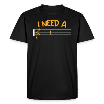 Musicien J’ai besoin d’une partition de pause - T-shirt Premium bio Homme - noir - Devant - Nico (187cm)