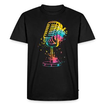 Microphone Je suis chanteur Je suis chanteur Chanter - T-shirt Premium bio Homme - noir - Devant - Nico (187cm)