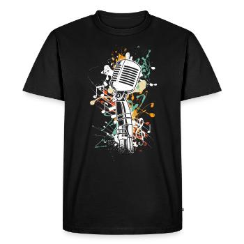 Musicien Chanteur Orchestre Microphone Je veux chanter - T-shirt Premium bio Homme - noir - Devant - Nico (187cm)