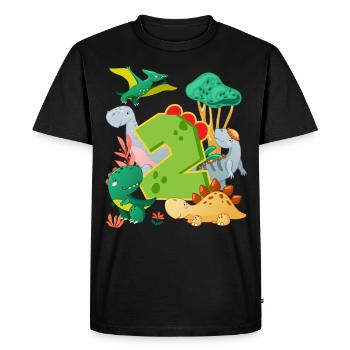 Herd of cute dinosaurs 2nd birthday 2 - Men's Premium Organic T-Shirt - black - Front - Nico (187cm)