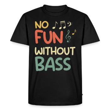 Music Band without Bass No Fun Notes - T-shirt Premium bio Homme - noir - Devant - Nico (187cm)