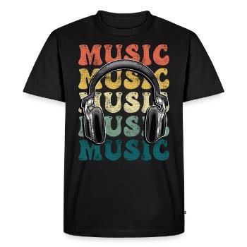 Casque de musique Disco Club DJ Festival - T-shirt Premium bio Homme - noir - Devant - Nico (187cm)