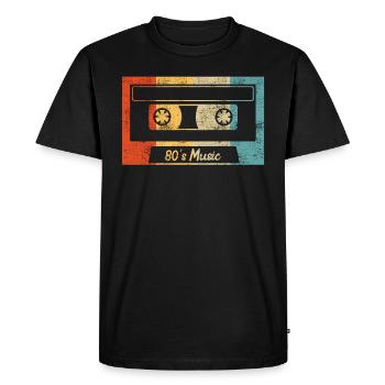 Music cassette I'm from the 80s - Men's Premium Organic T-Shirt - black - Front - Nico (187cm)