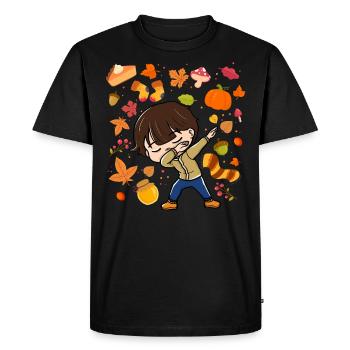 Dabs Young Automne Maple Pumpkin Saison d’automne - T-shirt Premium bio Homme - noir - Devant - Nico (187cm)