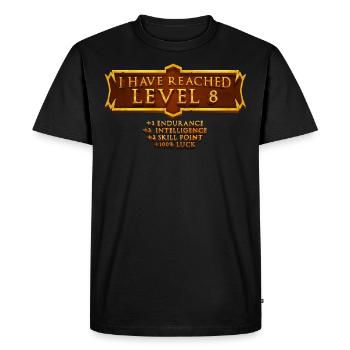 J’ai atteint le niveau 8 rpg jeu en ligne - T-shirt Premium bio Homme - noir - Devant - Nico (187cm)