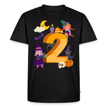 2nd Birthday Witch Broom 2 Years Old Child - Men's Premium Organic T-Shirt - black - Front - Nico (187cm)
