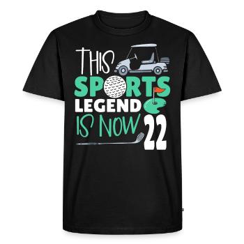 Cette légende du sport a maintenant 22 ans, le jeu de golf 22. - T-shirt Premium bio Homme - noir - Devant - Nico (187cm)