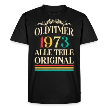 Oldtimer 1973 50 ans 50e anniversaire hommes - T-shirt Premium bio Homme - noir - Devant - Nico (187cm)