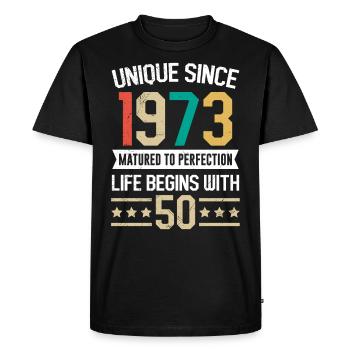 Légendaire depuis 1973 50e anniversaire 50e anniversaire - T-shirt Premium bio Homme - noir - Devant - Nico (187cm)