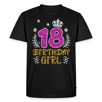 18 years girl 18th birthday - Men's Premium Organic T-Shirt - black - Front - Nico (187cm)