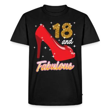 18 ans fille 18e anniversaire - T-shirt Premium bio Homme - noir - Devant - Nico (187cm)