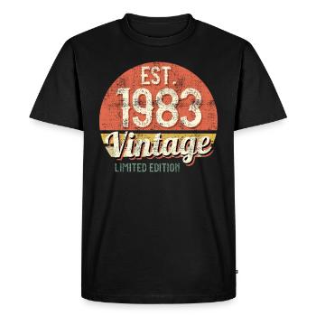 40e anniversaire né en 1983 fête d’anniversaire - T-shirt Premium bio Homme - noir - Devant - Nico (187cm)