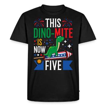 Ce dinomite est maintenant de cinq dinosaures 4 juillet - T-shirt Premium bio Homme - noir - Devant - Nico (187cm)