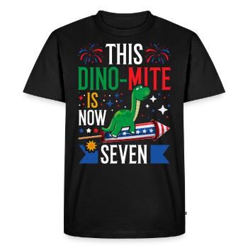 Ce dinomite est maintenant de cinq dinosaures 4 juillet - T-shirt Premium bio Homme - noir - Devant - Nico (187cm)