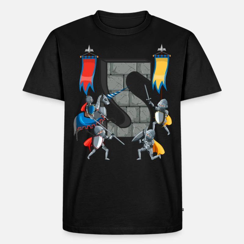 Mittelalterliche Ritter Mittelalter Geschichte - Männer Premium Bio T-Shirt - Schwarz