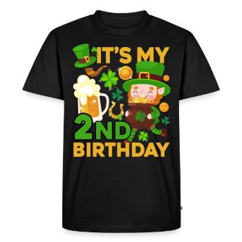 It's my 2nd birthday child holiday st. - Men's Premium Organic T-Shirt - black - Front - Nico (187cm)