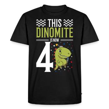 This dinomite is now 4 Dinosaurs July 4, 4. - Men's Premium Organic T-Shirt - black - Front - Nico (187cm)