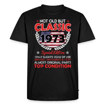 50e anniversaire modèle de voiture classique 1973 50 ans - T-shirt Premium bio Homme - noir - Devant - Nico (187cm)