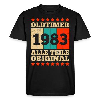 1983 Oldtimer toutes les pièces d’origine 40 ans - T-shirt Premium bio Homme - noir - Devant - Nico (187cm)