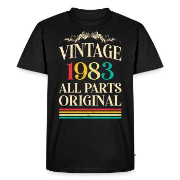 1983 Oldtimer toutes les pièces d’origine 40 ans - T-shirt Premium bio Homme - noir - Devant - Nico (187cm)