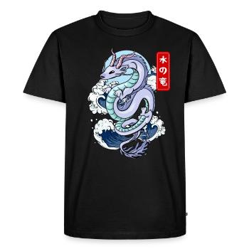 Japanese Water Dragon Elemental Myth - Men's Premium Organic T-Shirt - black - Front - Nico (187cm)
